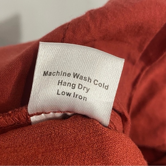 ANN MASHBURN Wide Leg Cropped Corduroy Pant Rust Stretch - Picture 10 of 11